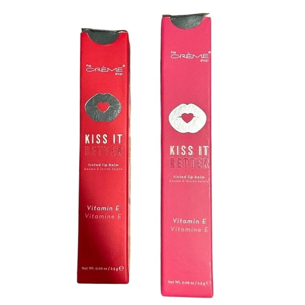 Lot of 2 The Creme Shop KISS IT BETTER Vitamin E Lip Balm & Stick OUCH & BOOBOO